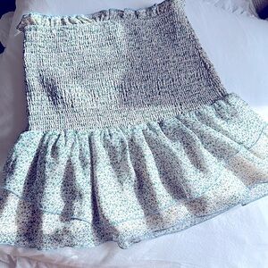 STORIA Smock Mini Skirt Floral Ruffle